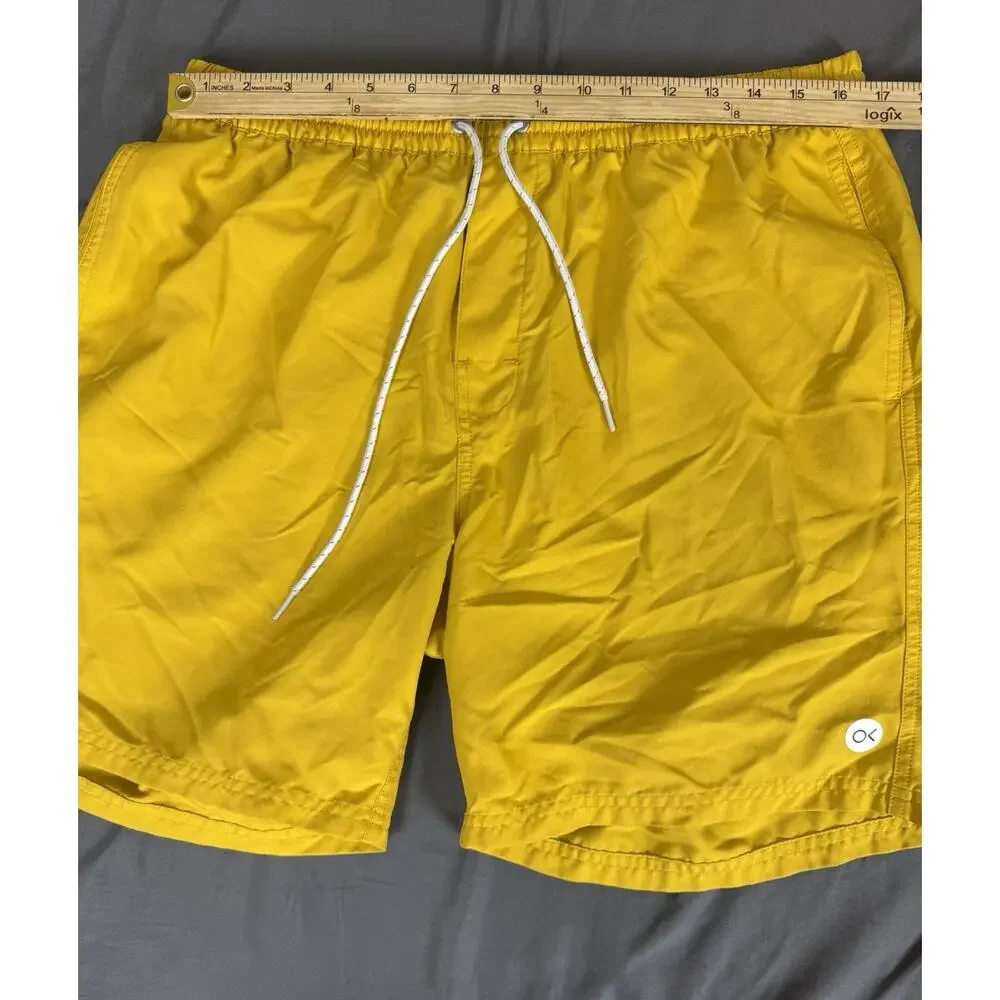 Outerknown Nomadic Volley Swim Trunks Men’s XL Yellow Quick Dry Surf Unlined